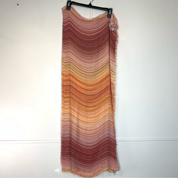 Nordstrom Modal &Silk Scarf in Striped Orange - Picture 4 of 7